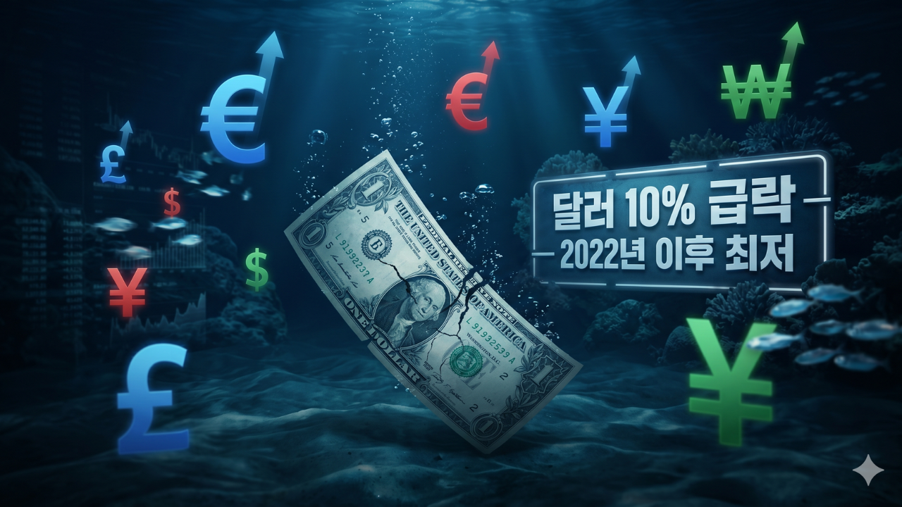 달러 10% 급락 — 2022년 이후 최저