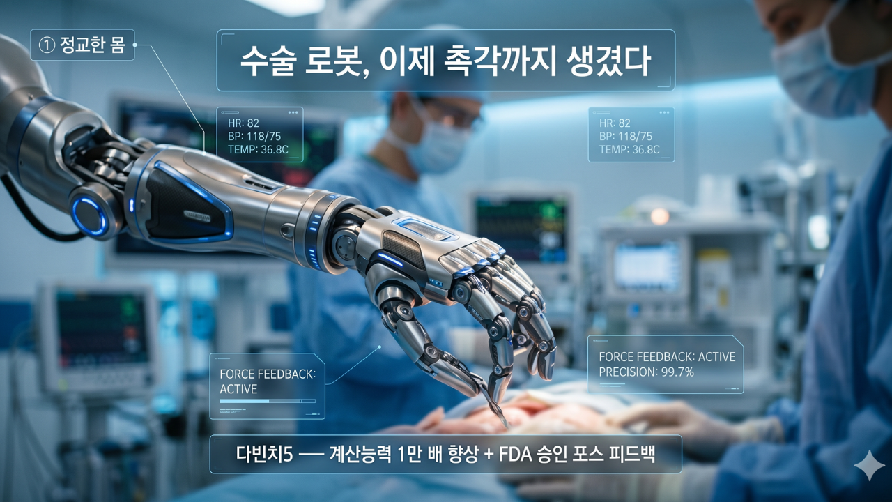 인튜이티브 서지컬 다빈치5 수술 로봇 - 계산능력 1만 배 향상