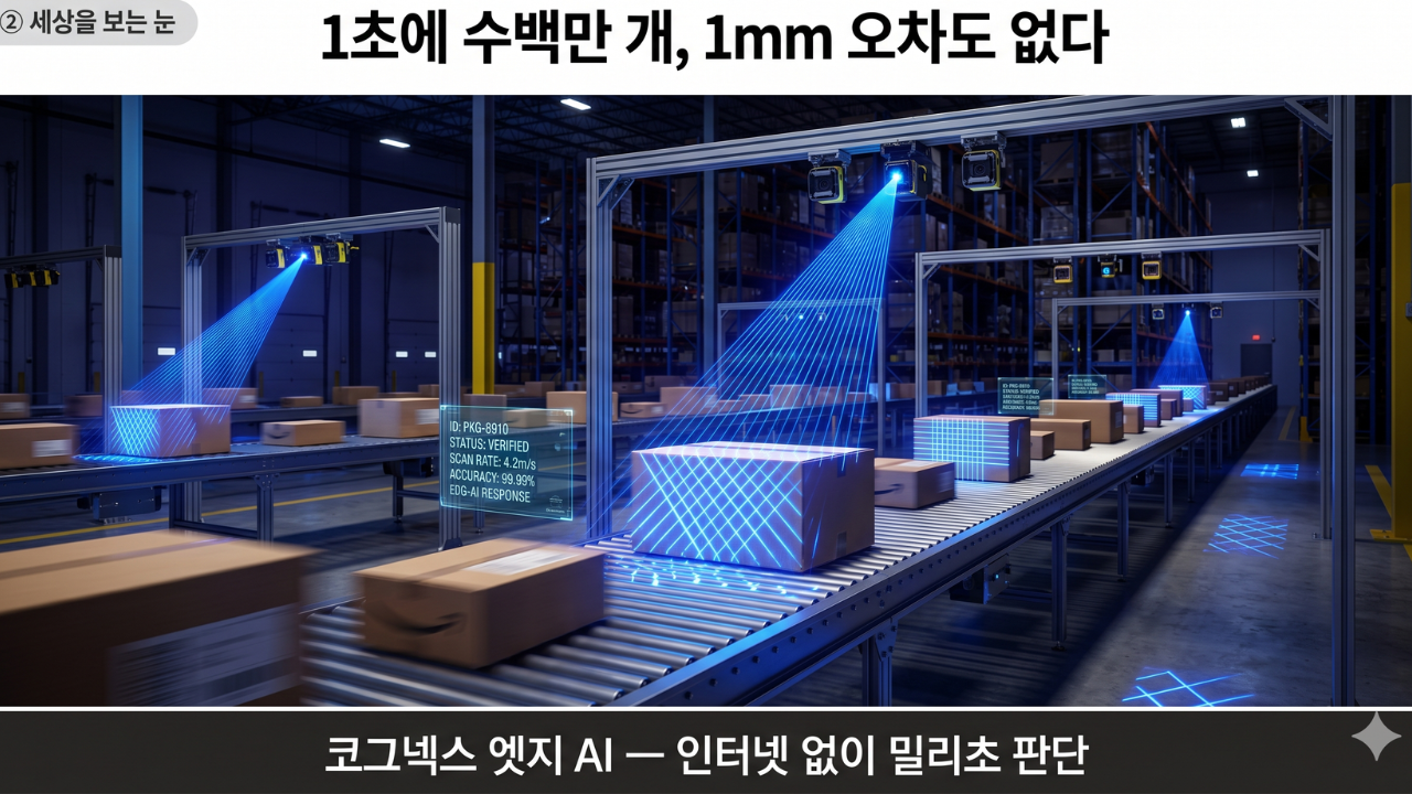 코그넥스 머신 비전 - 1초에 수백만 개 1mm 오차 없이 스캔