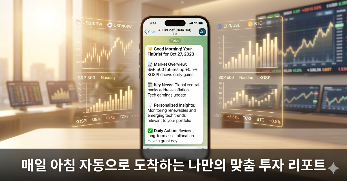 텔레그램 자동화 AI 투자 브리핑 - 아침 5시 맞춤형 리포트