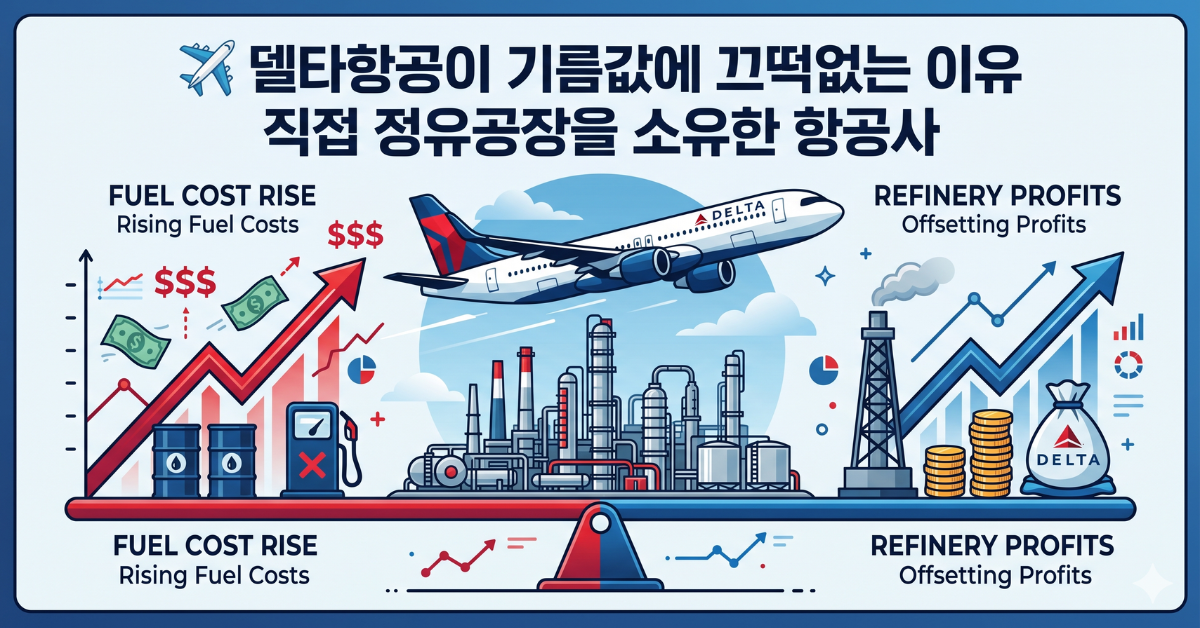 델타항공 트레이너 정유소 유가 헤징 전략