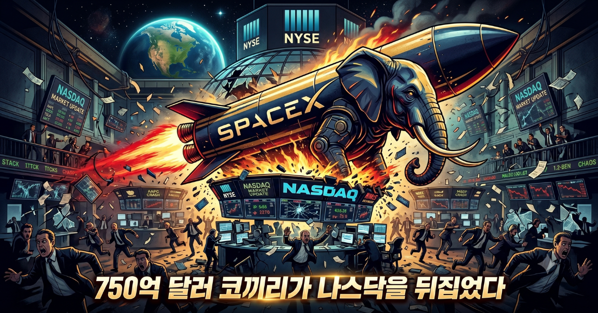 스페이스X IPO 나스닥 충격파 — 750억 달러 코끼리가 시장을 뒤흔들다