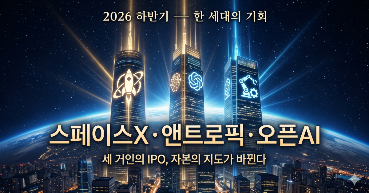 2026 하반기 스페이스X 앤트로픽 오픈AI IPO 부의 재편