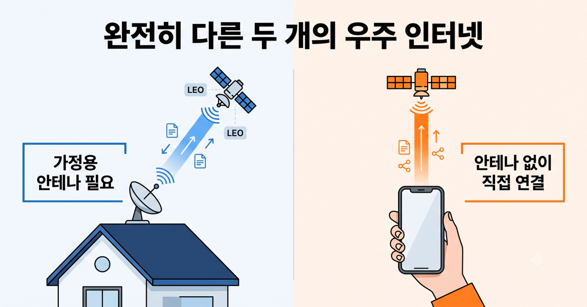 완전히 다른 두 개의 우주 인터넷 - 안테나 필요 없는 직접 연결 방식