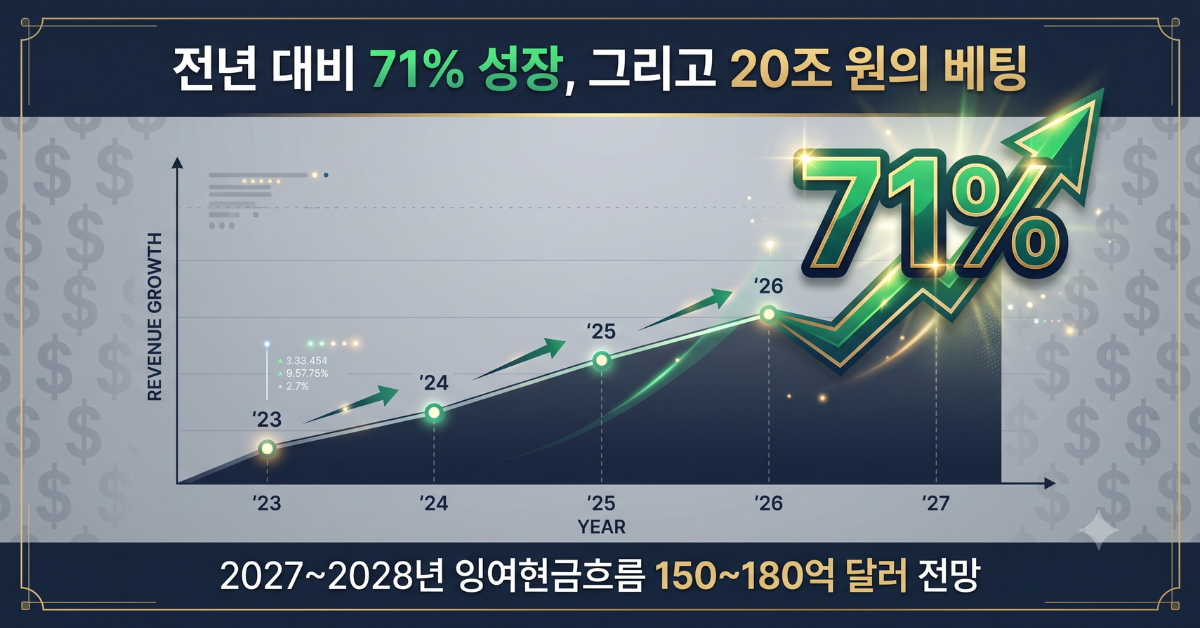 팔란티어 71퍼센트 매출 성장과 잉여현금흐름 가이던스 그래프