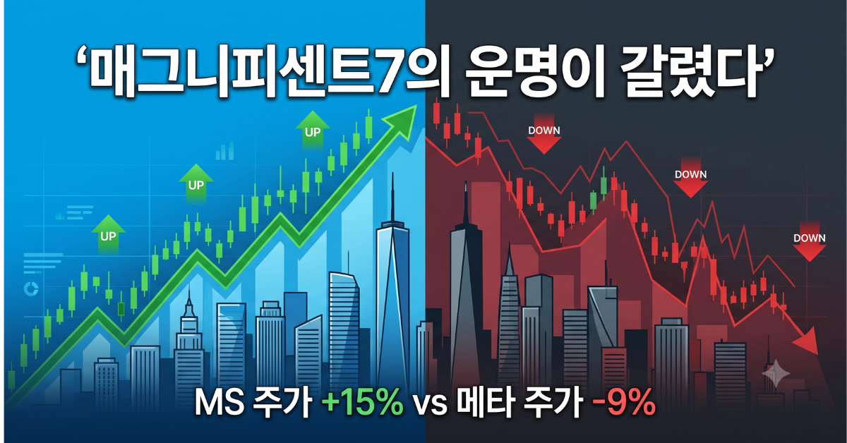 마이크로소프트와 메타 주가 반응 대조