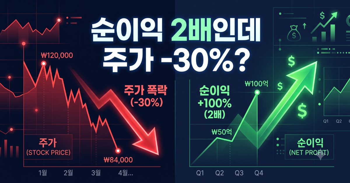 순이익 2배인데 주가 -30% 폭락한 AI 기업 차트