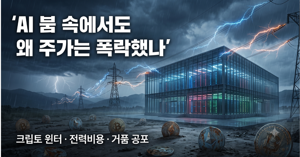 AI 붐 속에서도 왜 주가는 폭락했나 크립토윈터 전력비용 거품공포