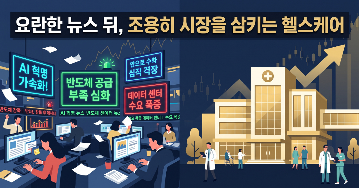 요란한 뉴스 뒤, 조용히 시장을 삼키는 헬스케어