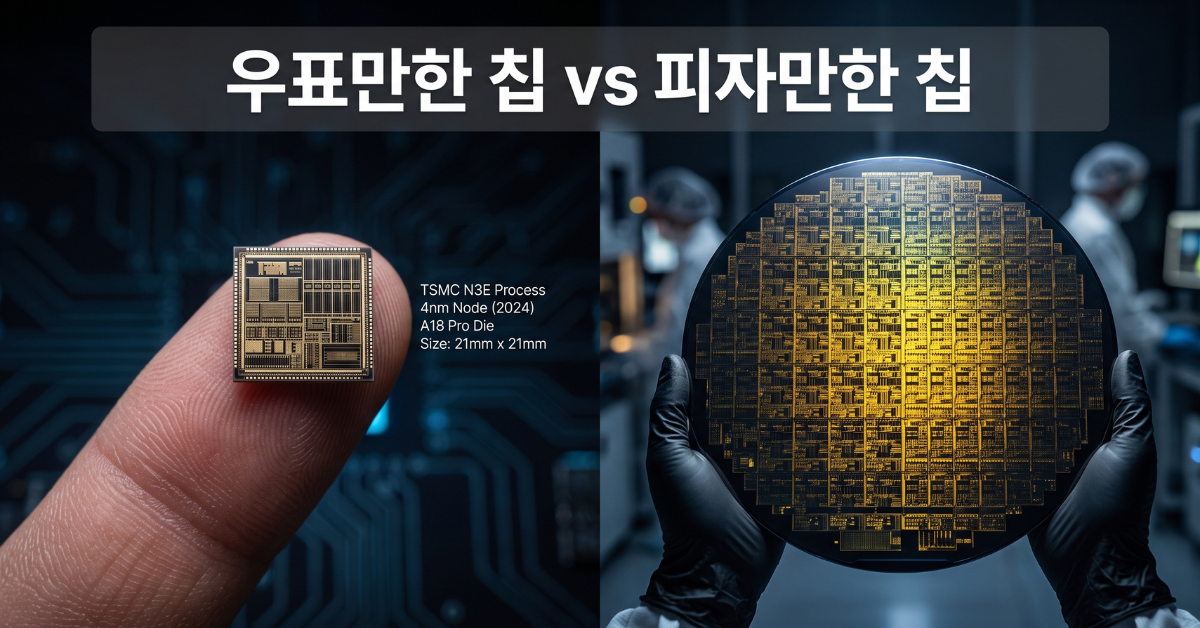 세레브라스 웨이퍼 스케일 AI 칩과 엔비디아 칩 크기 비교