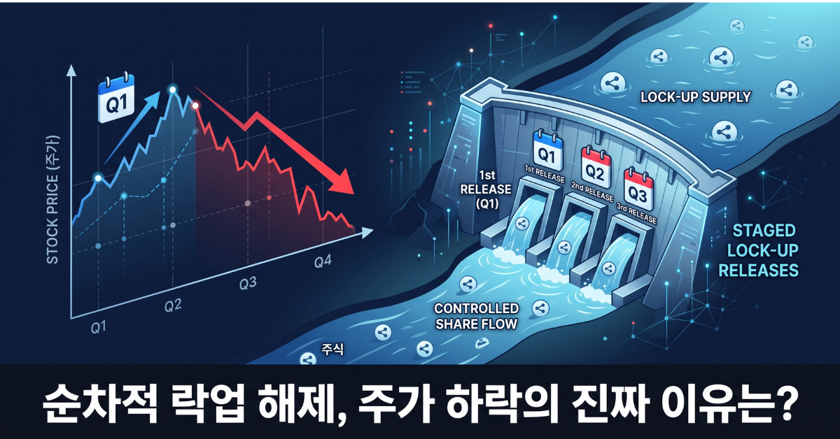 순차적 락업 해제 구조를 나타낸 댐 방류 그래픽