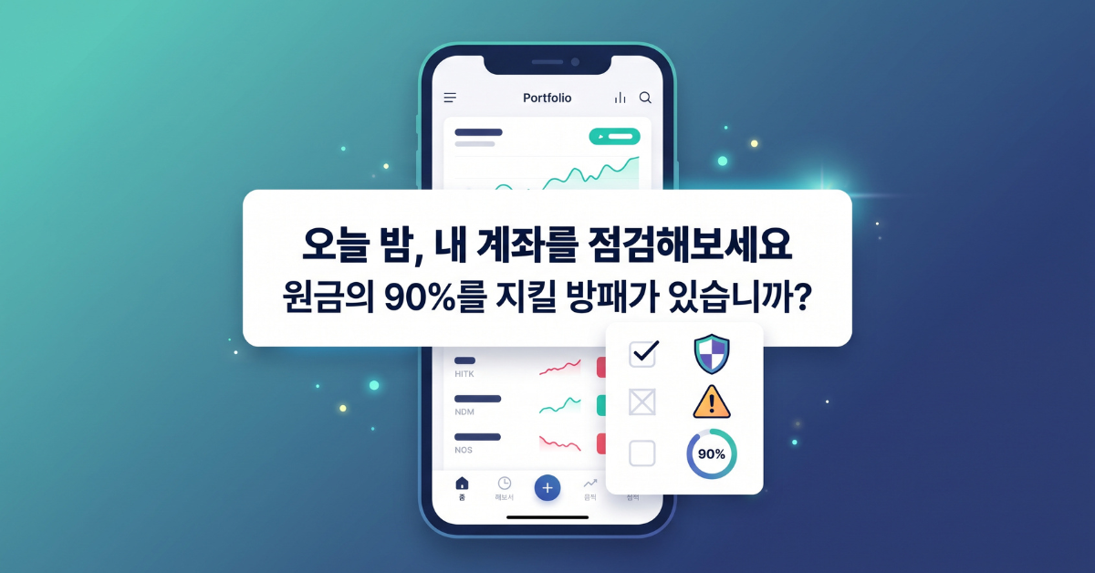 오늘 밤, 내 계좌를 점검해보세요 - 원금의 90퍼센트를 지킬 방패가 있습니까