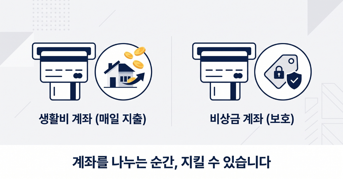 생활비 계좌와 분리된 장례기금 전용 계좌를 상징하는 이미지