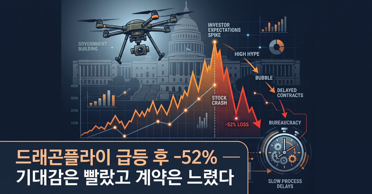 드래곤플라이 급등 후 -52% 기대감은 빨랐고 계약은 느렸다