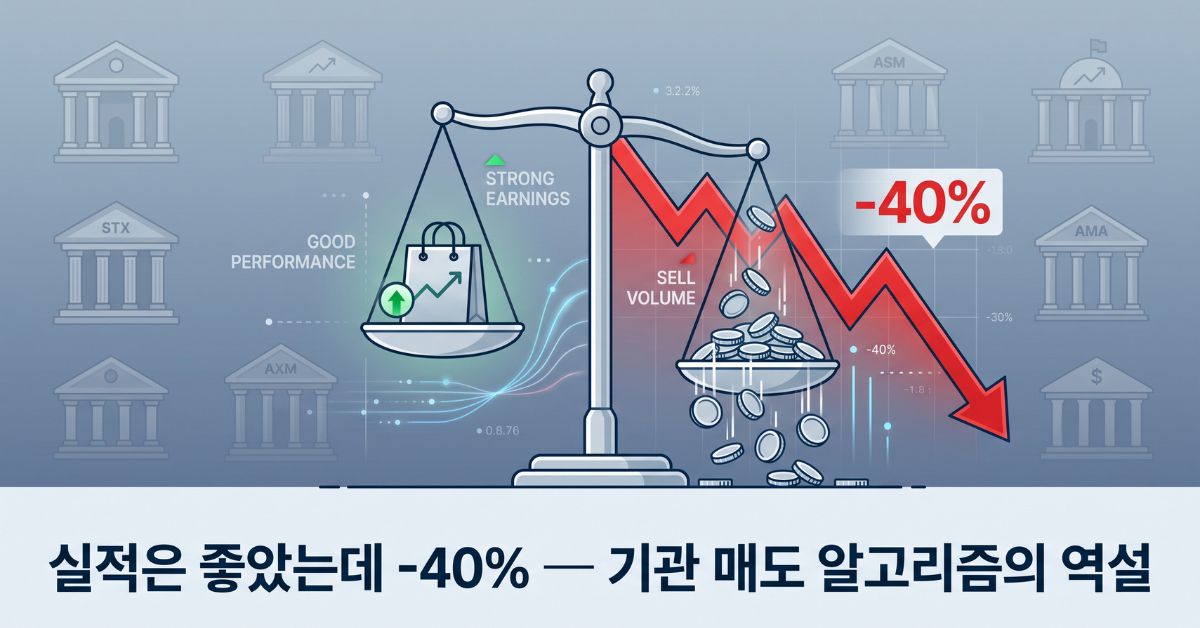 실적은 좋았는데 -40% 기관 매도 알고리즘의 역설