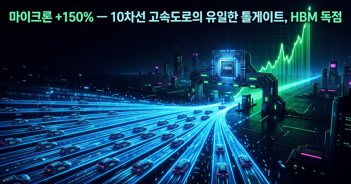 마이크론 +150% 10차선 고속도로의 유일한 톨게이트 HBM 독점