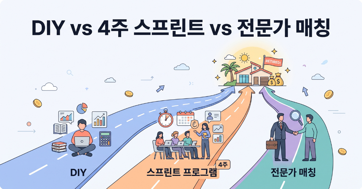 DIY vs 4주 스프린트 vs 전문가 매칭