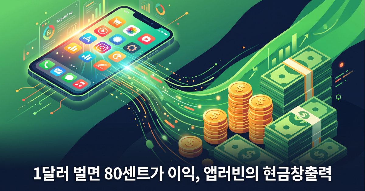 1달러 벌면 80센트가 이익, 앱러빈의 현금창출력