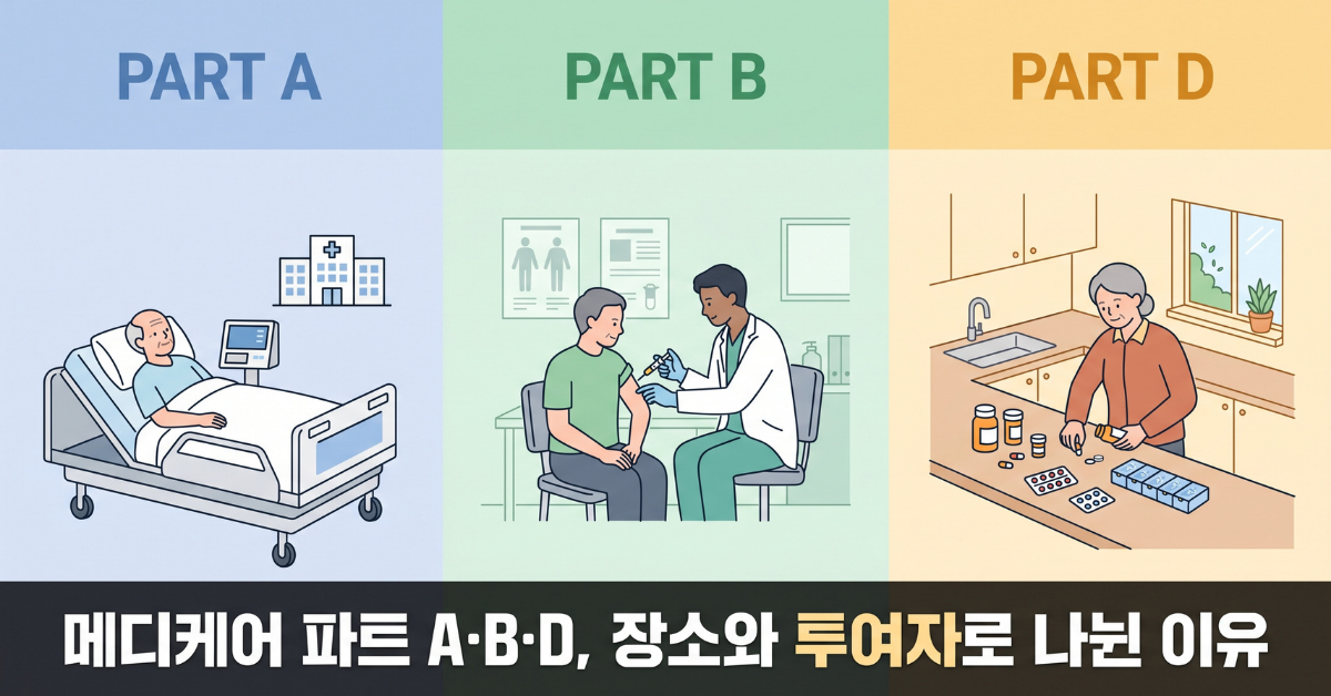 메디케어 파트 A B D 장소와 투여자로 나뉜 이유
