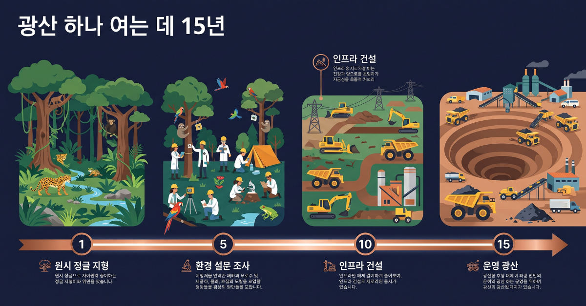 광산 하나 여는 데 15년