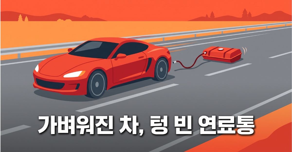 연료통을 떼어낸 자동차 비유 이미지