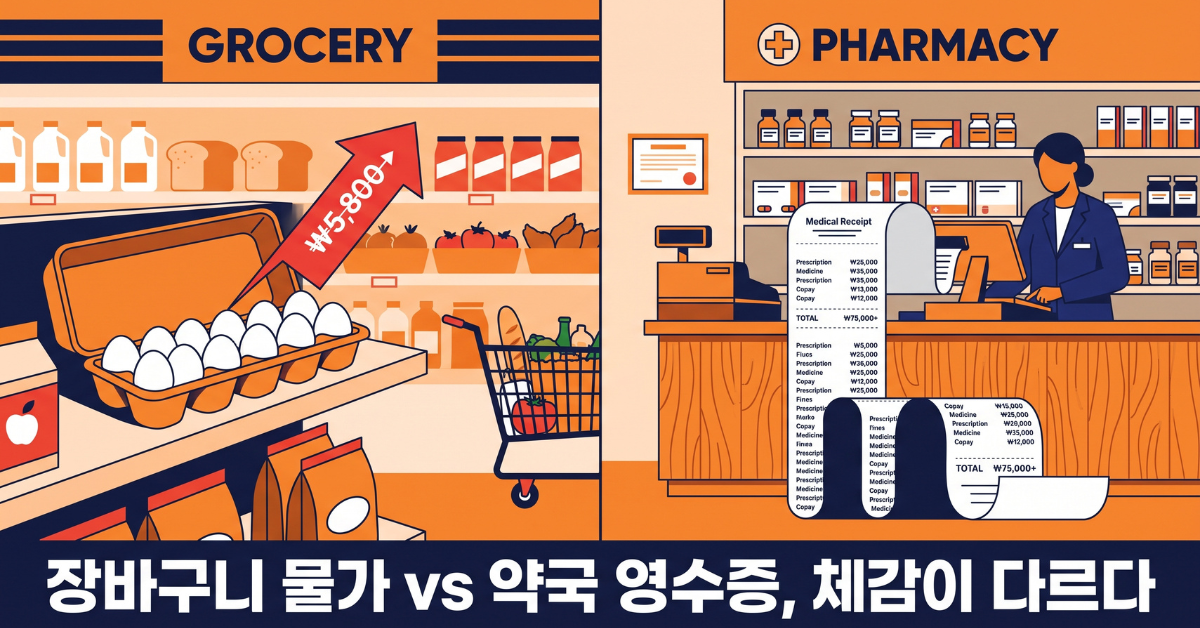 장바구니 물가와 약국 영수증 비교
