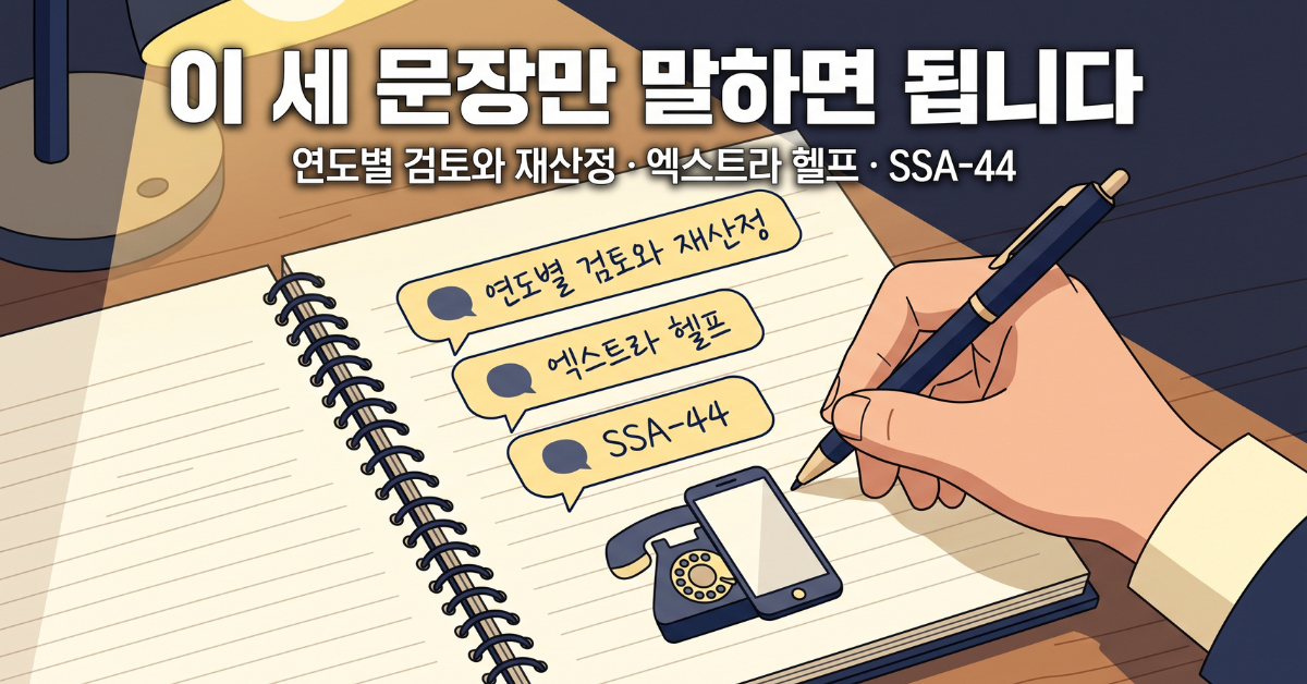 사회보장연금 재산정 전화 스크립트 체크리스트