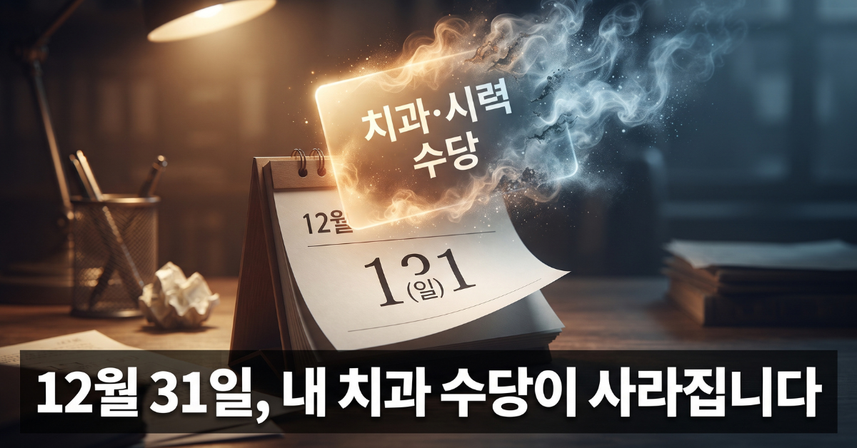 12월 31일, 내 치과 수당이 사라집니다