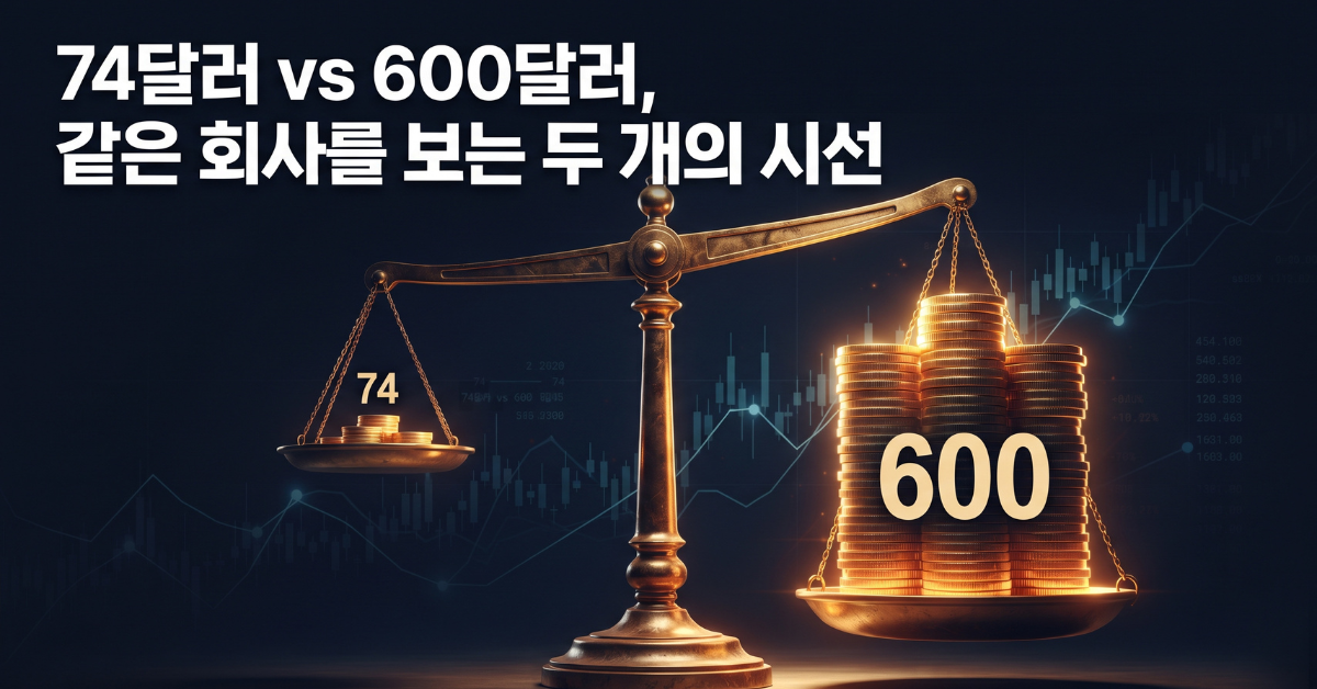 74달러 대 600달러, 팔란티어 밸류에이션의 두 얼굴