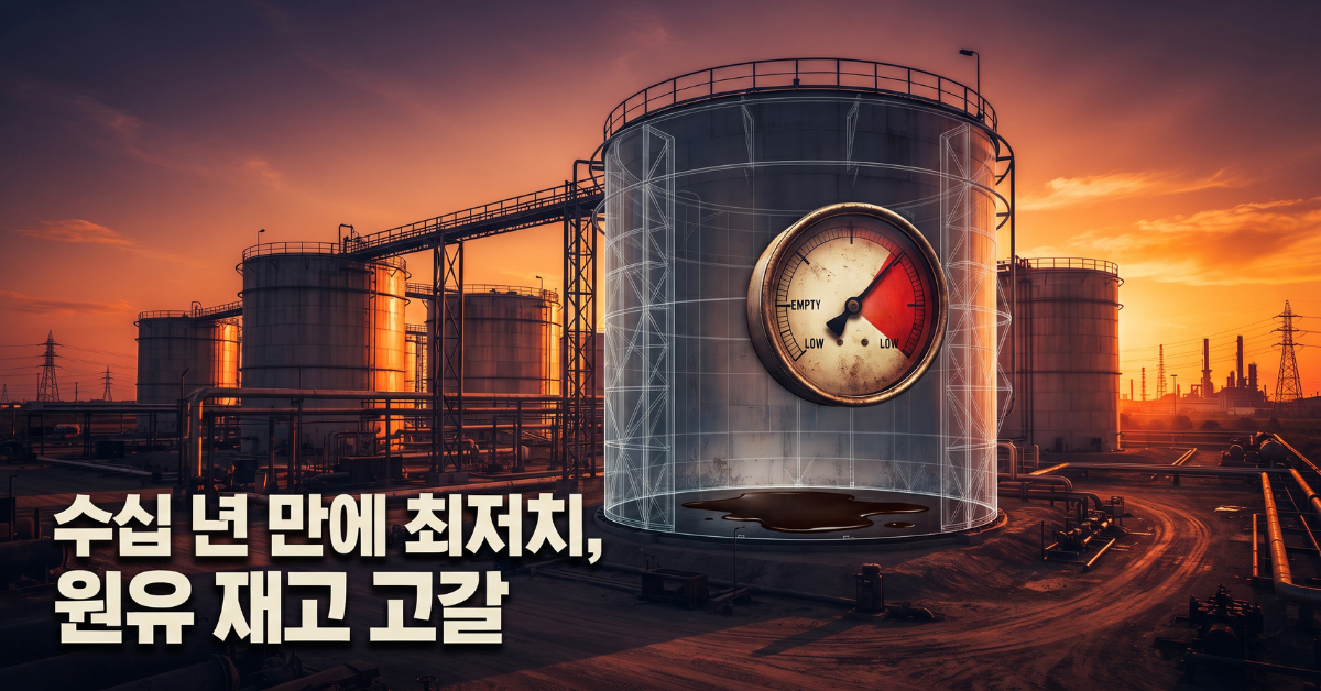 수십 년 만에 최저치로 떨어진 원유 재고 상황