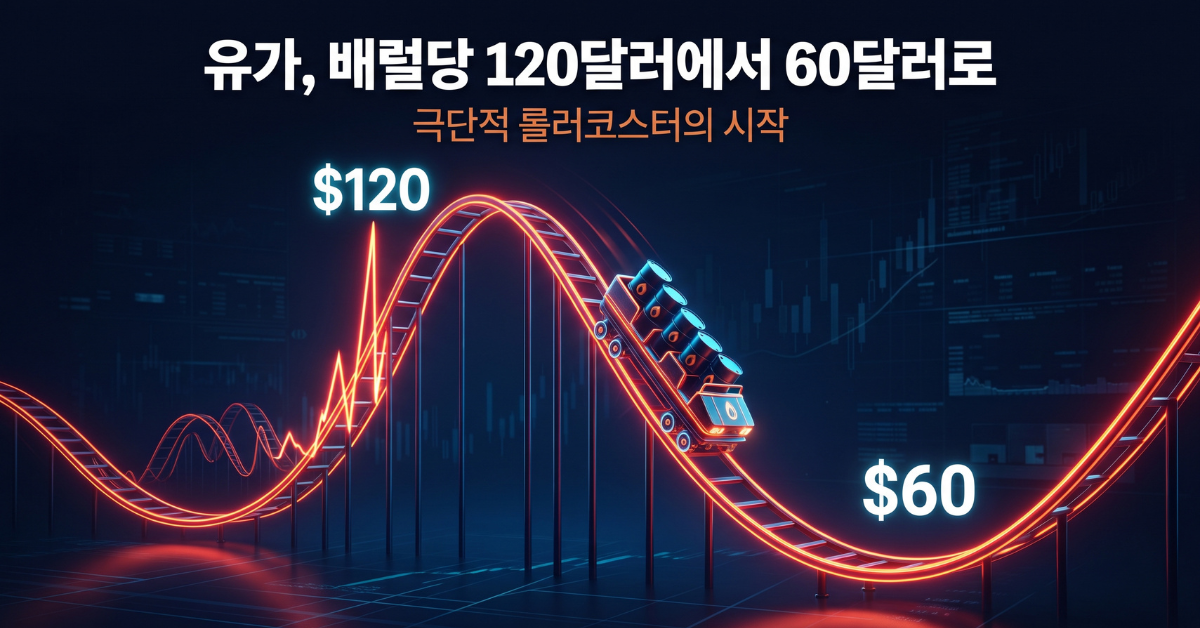 배럴당 120달러에서 60달러로 급락하는 유가 롤러코스터 시나리오
