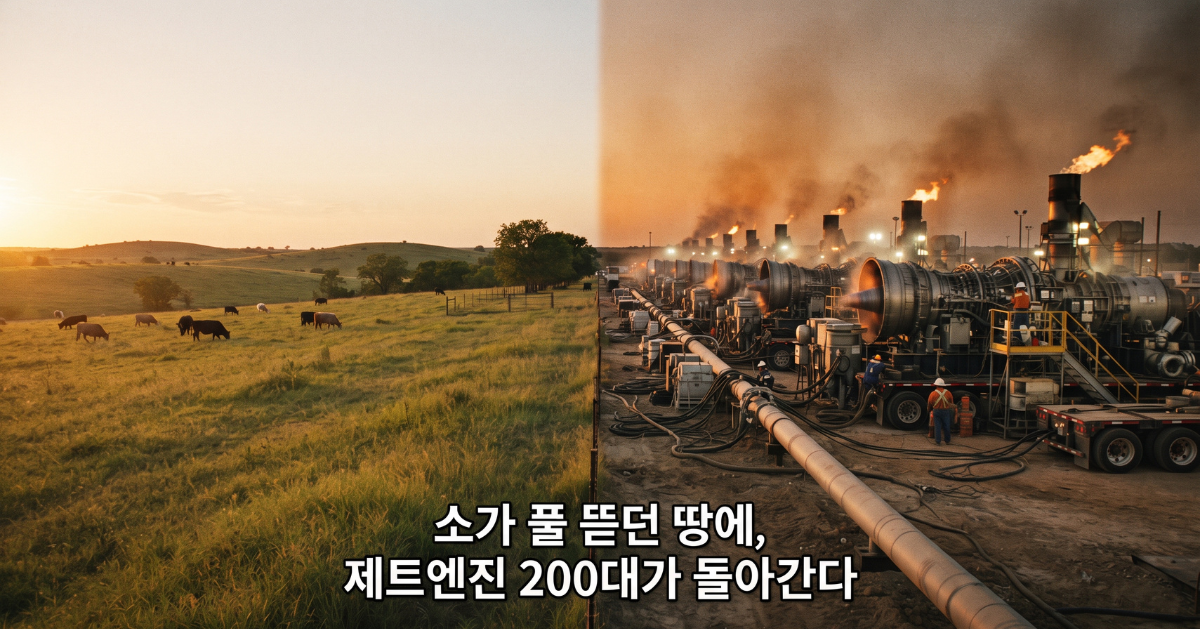 천연가스 미드스트림 - 소가 풀 뜯던 땅에 제트엔진 200대가 돌아간다