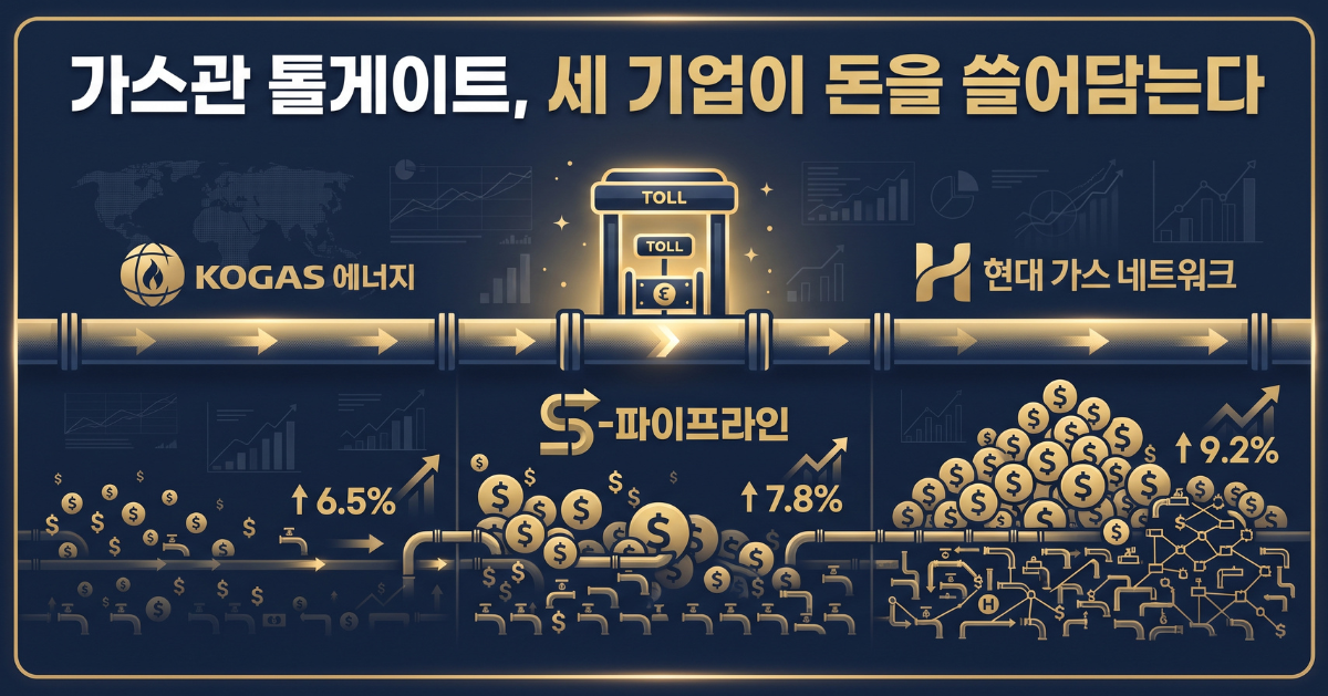 천연가스 미드스트림 - 가스관 톨게이트, 세 기업이 돈을 쓸어담는다