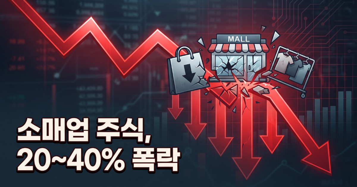 유가 상승과 가처분소득 감소로 무너지는 리테일 섹터 주가 차트