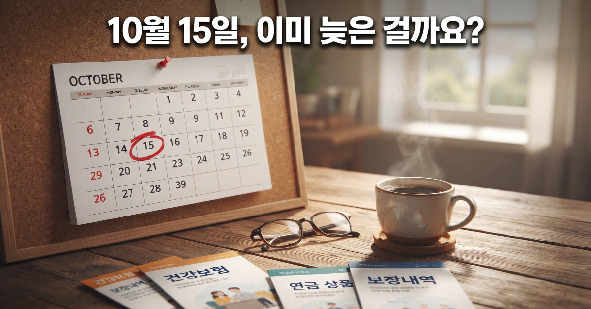 메디케어 공개등록 10월 15일이 표시된 달력과 보험 서류