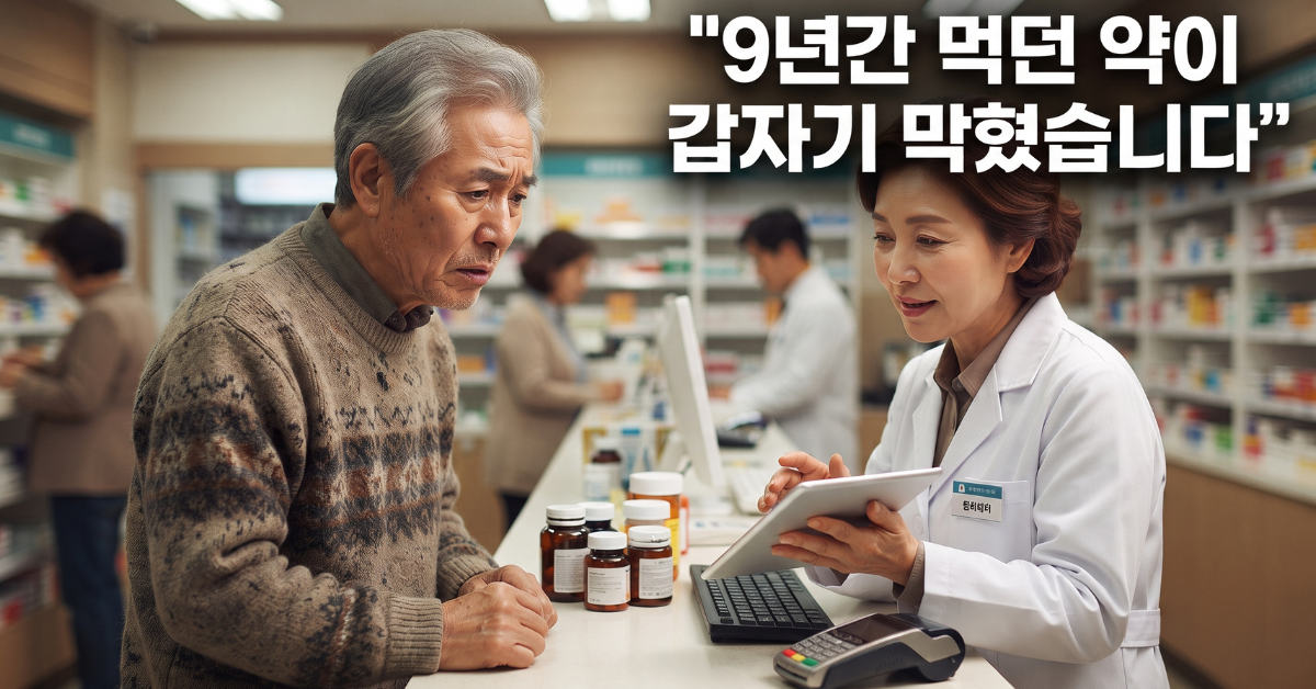 메디케어 공개등록 약국에서 처방약 문제로 곤란을 겪는 모습