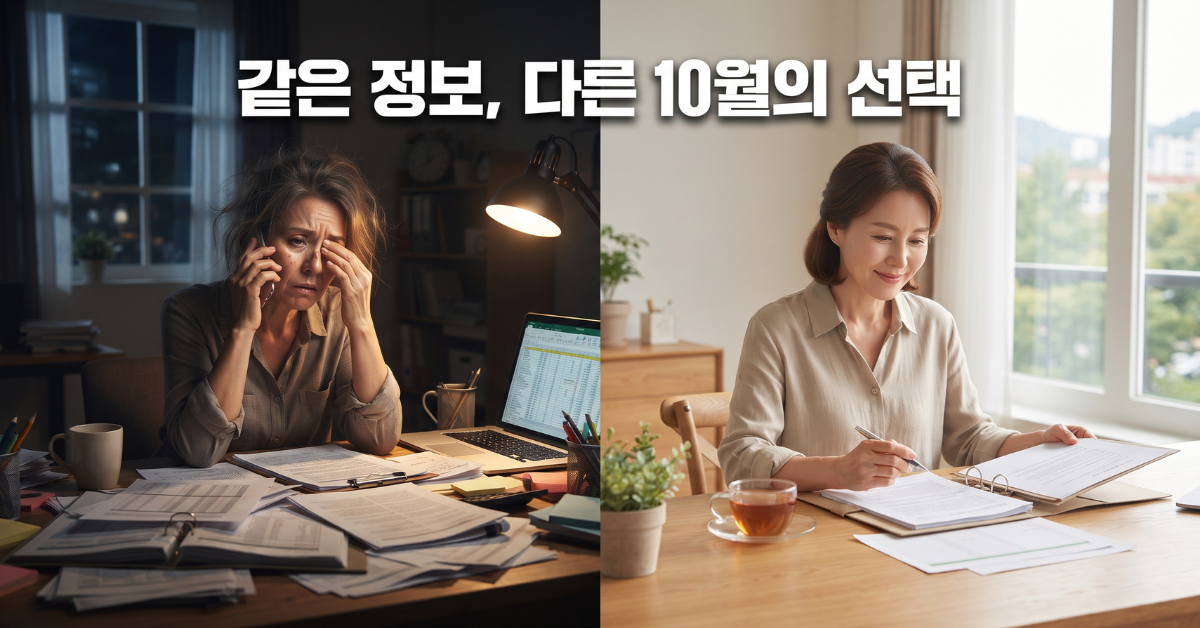 메디케어 공개등록 분주하게 서두르는 가정과 여유롭게 준비하는 가정의 대비
