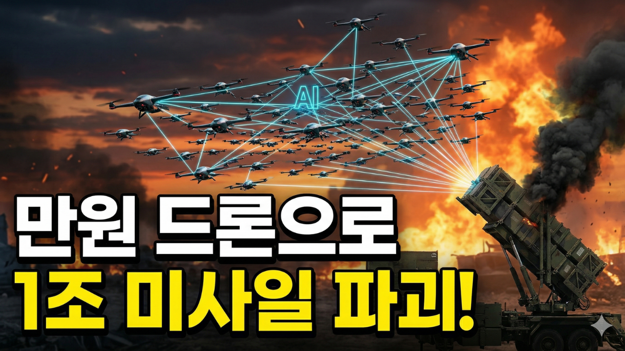 만원짜리 드론 떼, 1조원 미사일 방어망 뚫었다! AI 전쟁의 충격적 실체.