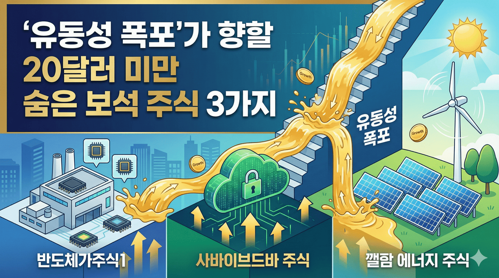 ‘유동성 폭포’가 향할 20달러 미만 숨은 보석 주식 3가지.